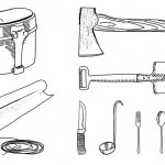 Армейский котелок, приборы, S-образный крюк, фольга, проволока, лопата, топор, нож. Изображение № 1.